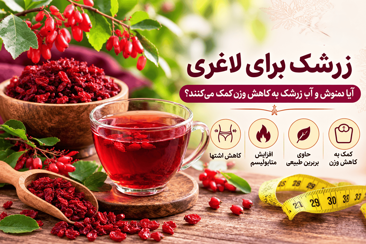 زرشک برای لاغری؛ خواص، طرز تهیه دمنوش