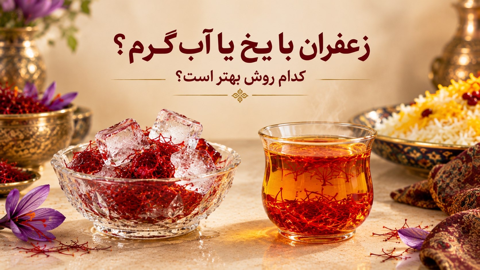 دم کردن زعفران با یخ